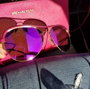 michael kors pink aviator sunglasses